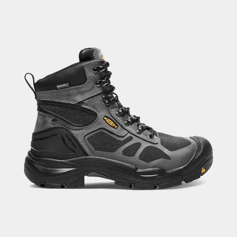 Botas De Trabajo Keen Concord 6" Waterproof Steel Toe Para Hombre Grises/Negros - Botas Keen Mexico